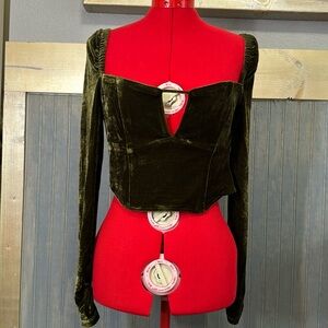 NWT from Revolve - Hansen & Gretel Velvet Crop Corset Top